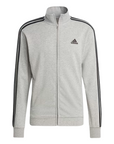 Adidas Tuta da uomo in cotone garzato Basic 3-Stripes Frecnh Terry IC6748 grigio-nero