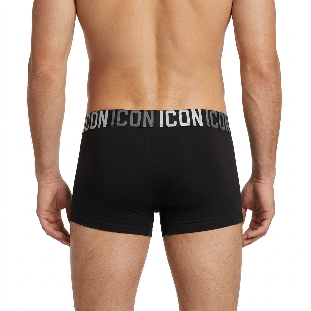 Icon Intimo uomo Boxer Logato colori in cotone elasticizzato IMU13 nero confezione da 3