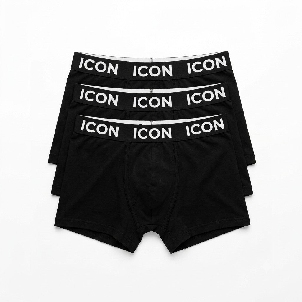 Icon Intimo uomo Boxer in cotone elasticizzato IMU09 nero confezione da 3