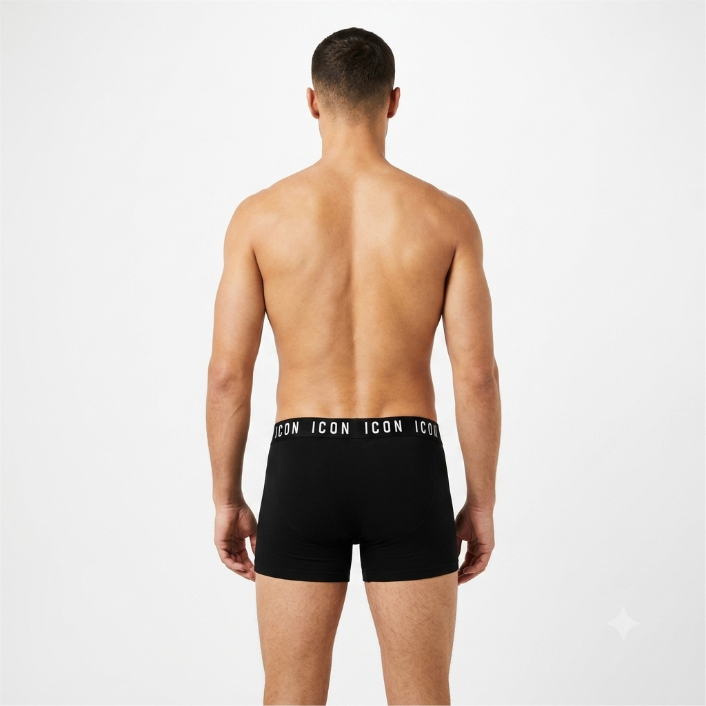 Icon Intimo uomo Boxer in cotone elasticizzato IMU09 nero confezione da 3