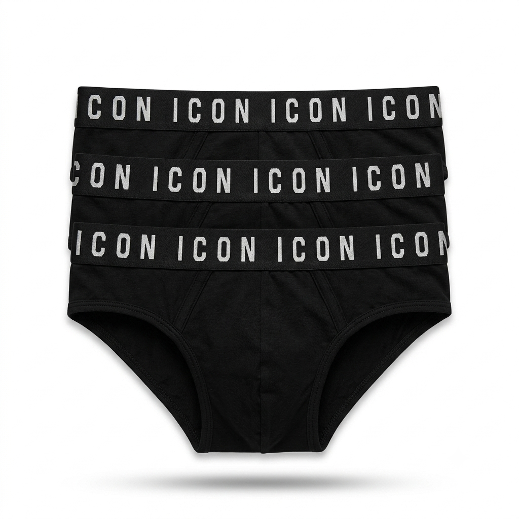 Icon Intimo uomo Slip in cotone elasticizzato IMU08 nero confezione da 3