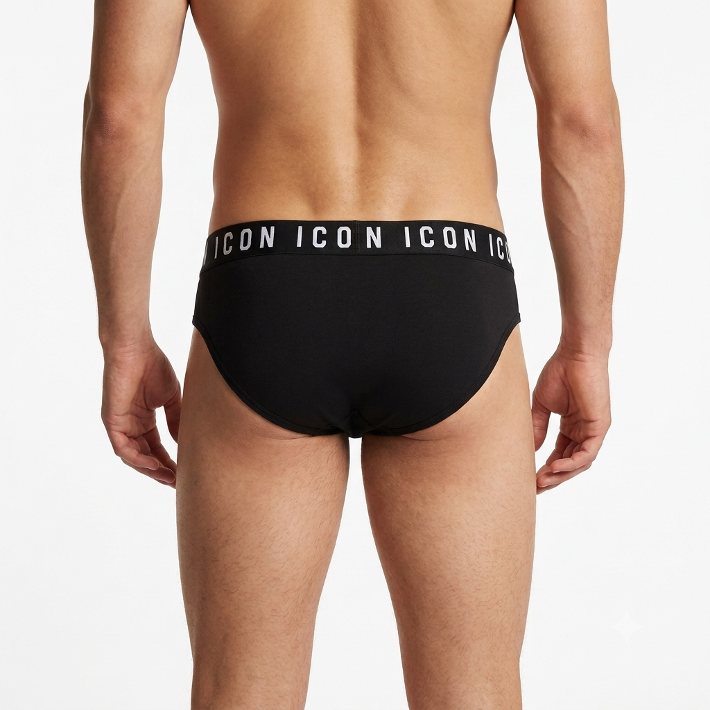 Icon Intimo uomo Slip in cotone elasticizzato IMU08 nero confezione da 3
