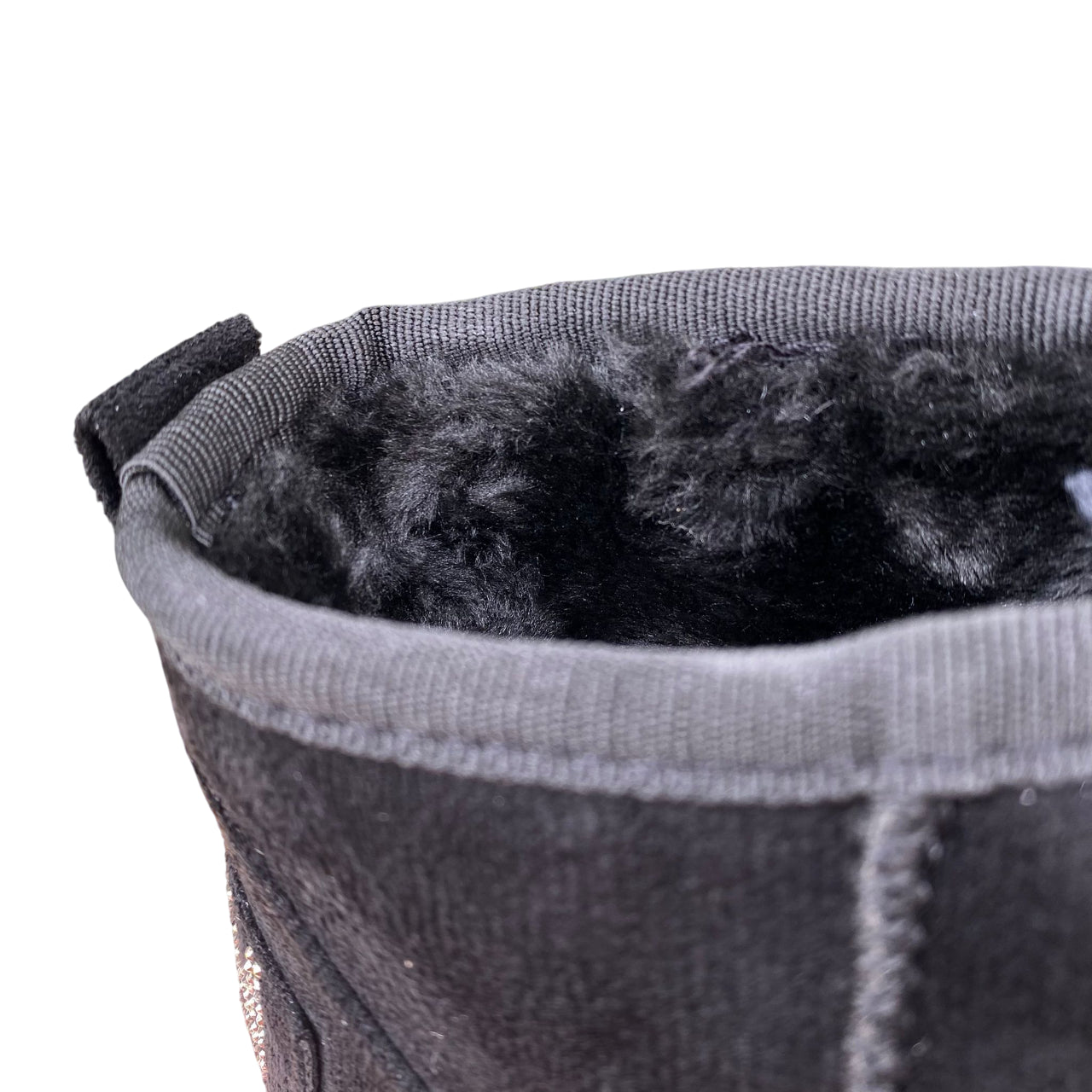 Icon Tronchetto donna IC04416SD nero, nabuk, pelliccia interna e logo brillantino. - interno 