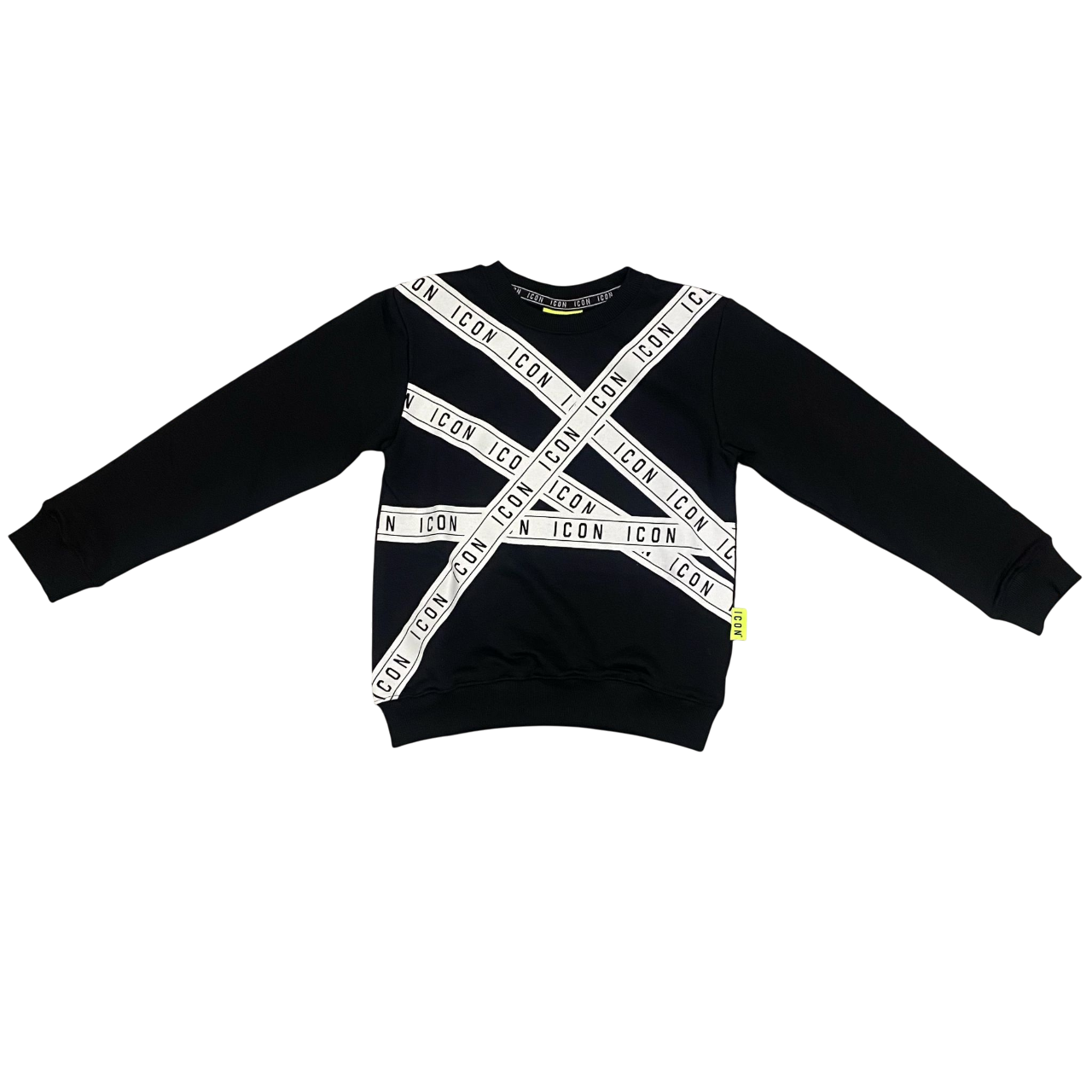 Icon felpa girocollo junior con stampe IBSW00556 nero-bianco