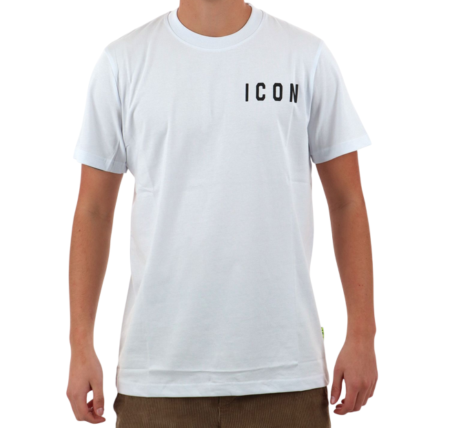 Icon maglietta manica corta da uomo con logo lato cuore ICUS2S5T022 bianco