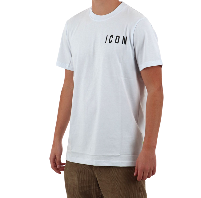 Icon maglietta manica corta da uomo con logo lato cuore ICUS2S5T022 bianco