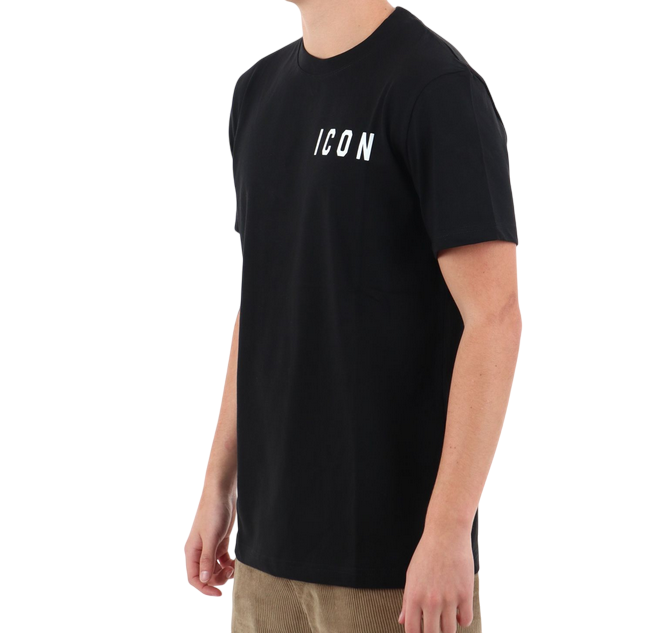 Icon maglietta manica corta da uomo con logo lato cuore ICUS2S5T022 nero
