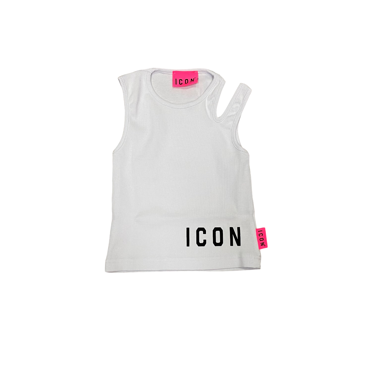 Icon maglietta top da ragazza a costine IGTP00596 1000 bianco