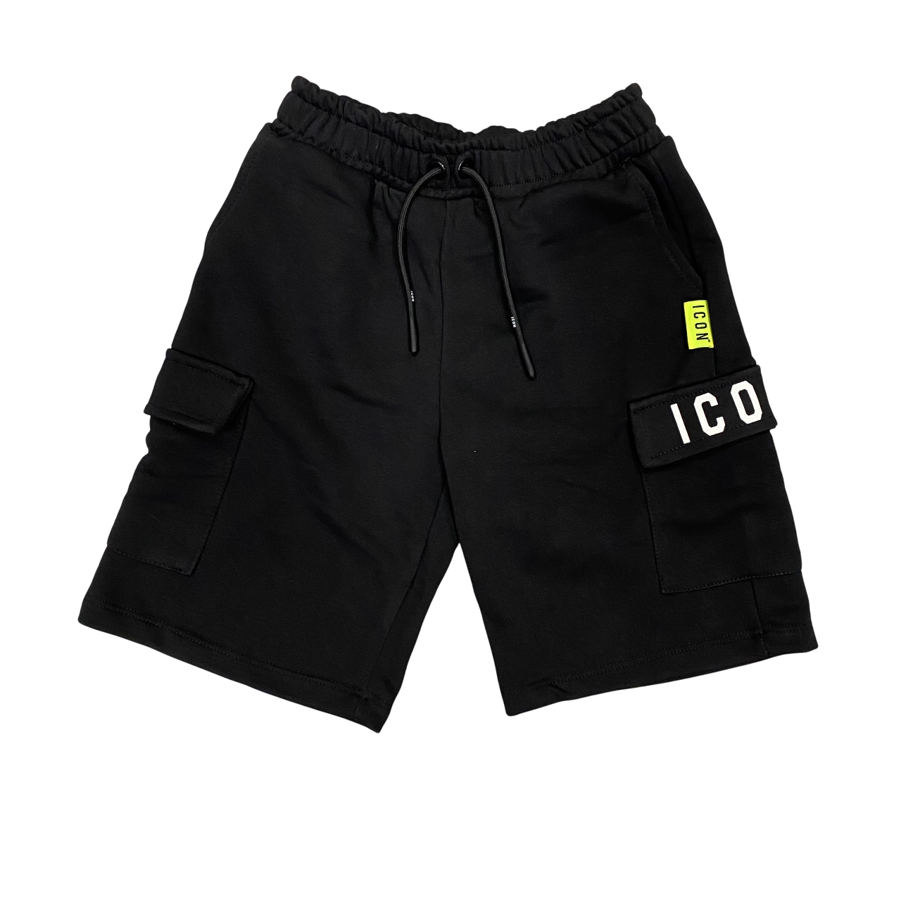 Icon pantaloncino sportivo cargo da ragazzo con logo IBSH00689 nero