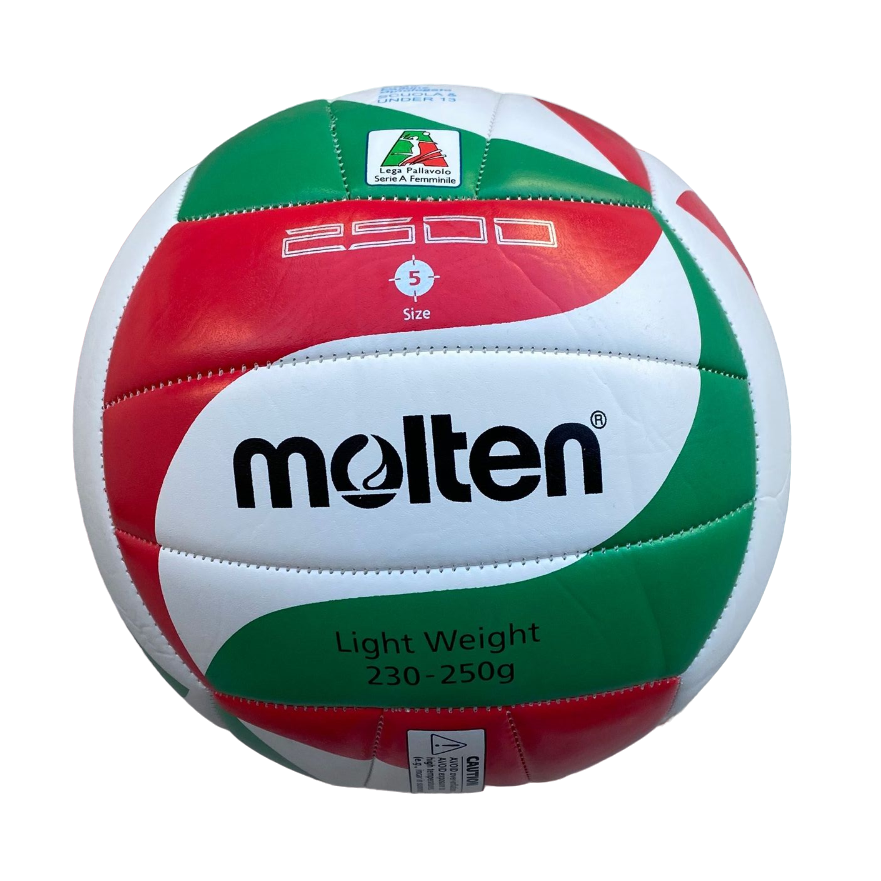 Molten Pallone da pallavolo V5M2501-L Volley School bianco-rosso-verde