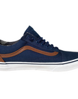 Vans scarpa sneakers da uomo Old Skool VN0A38G1MVE blu-cuoio