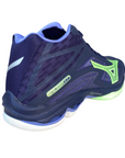 Mizuno scarpa da pallavolo alta da uomo Wave Lightning Z7 blu-verde