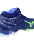 Mizuno scarpa alta da pallavolo da uomo Wave Voltage Mid V1GA216511 blu-verde-glicine