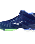 Mizuno scarpa alta da pallavolo da uomo Wave Voltage Mid V1GA216511 blu-verde-glicine