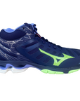 Mizuno scarpa alta da pallavolo da uomo Wave Voltage Mid V1GA216511 blu-verde-glicine