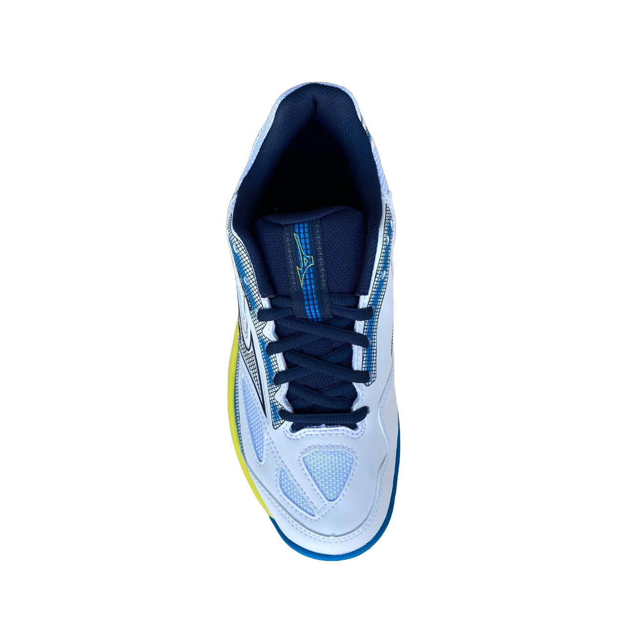 Mizuno scarpa da tennis da uomo Break Shot 4 AC 61GA234015 bianco-giallo-azzurro
