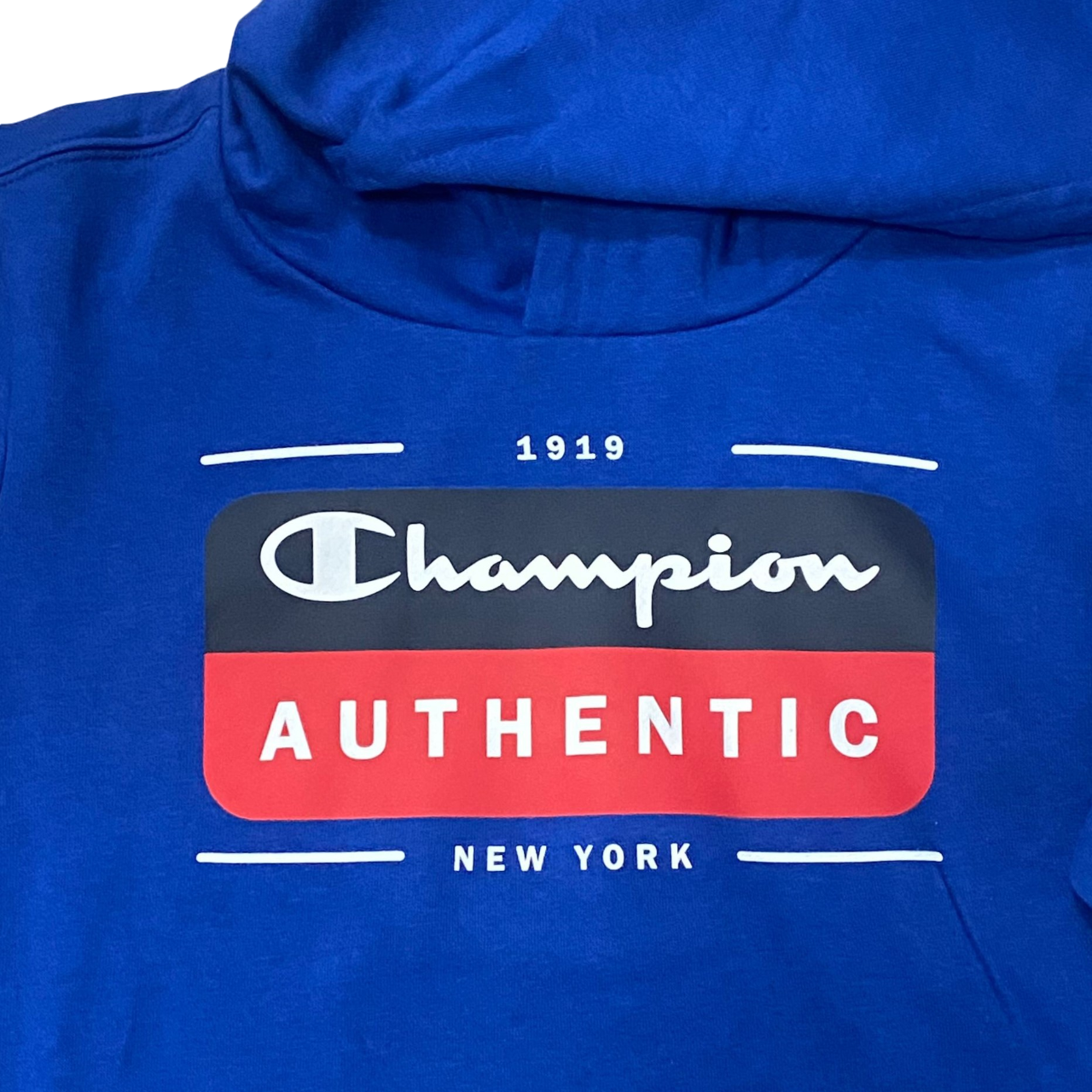 Champion felpa con cappuccio in felpina leggera con logo sul petto Legacy 306512 BS025 blu