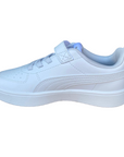 Puma scarpa sneakers da ragazzi con elastico e strappo Rickie AC+PS 385836-01 bianco-grigio ghiaccio