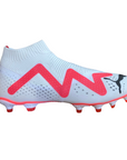 Puma scarpa da calcio senza laccio da uomo Future Match + LL FG/AG 107366 01 bianco-nero-orchidea