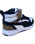 Puma scarpa alta da ragazzi con laccio e strappo Rebound V6 AC+PS 393832-08 bianco-nero-cioccolato