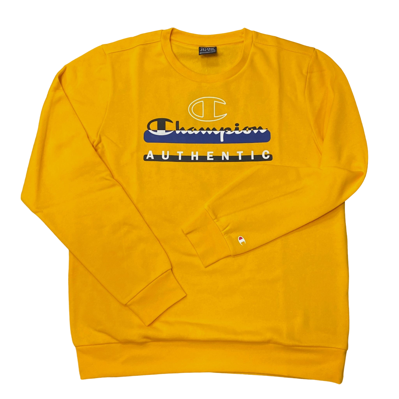 Champion felpa girocollo in cotone di felpina leggera con logo sul petto Legacy 306513 YS058 giallo