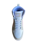 Puma Scarpa sneakers alta da ragazza Rebound v6 Mid 393831 04 bianco-rosa-grigio