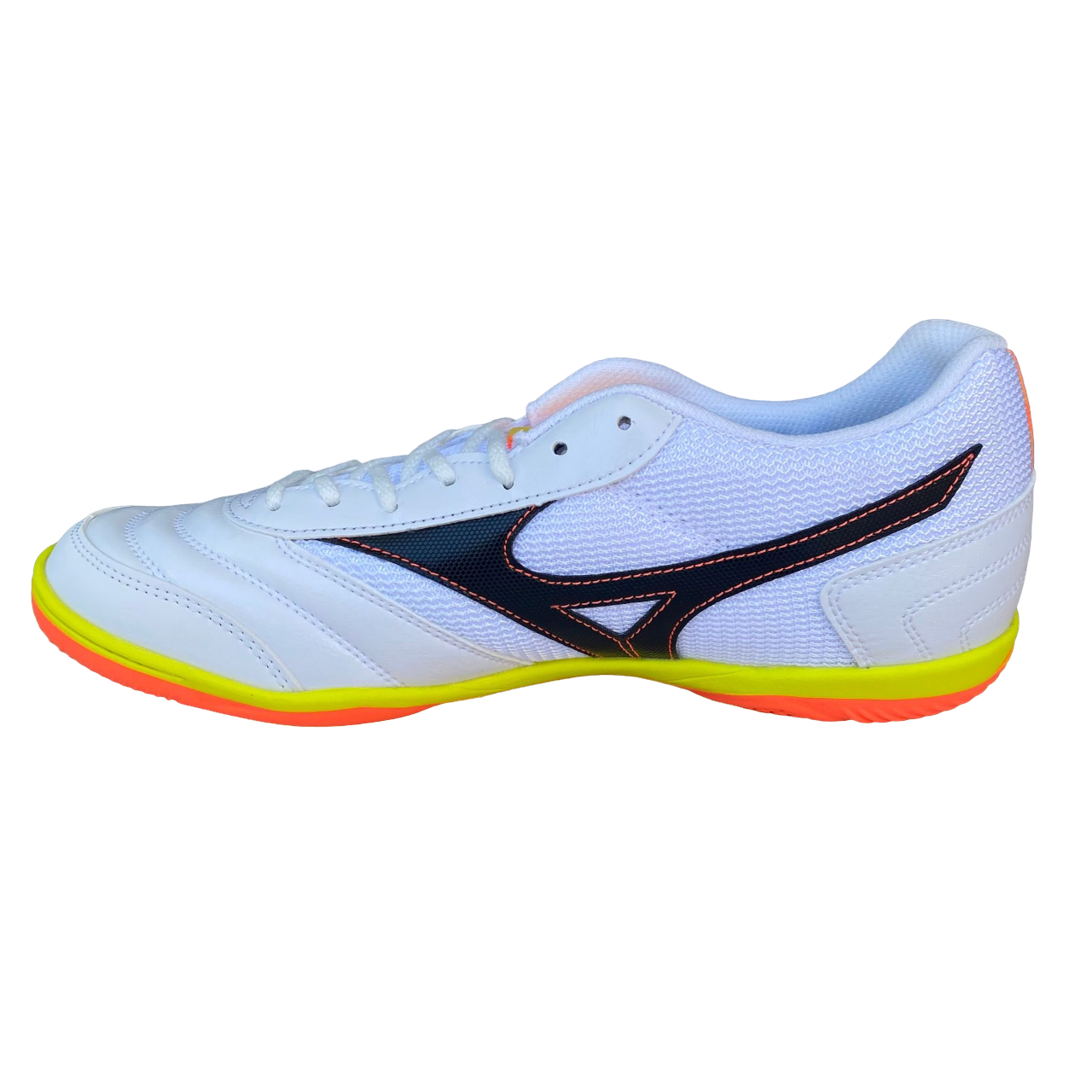 Mizuno scarpa da calcetto flessibile e traspirante Futsal MRL Sala Club Indoor bianco-giallo-arancio