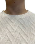 Censured maglia girocollo da donna MW C068 T TRP3 01 bianco sporco