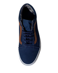 Vans scarpa sneakers da uomo Old Skool VN0A38G1MVE blu-cuoio