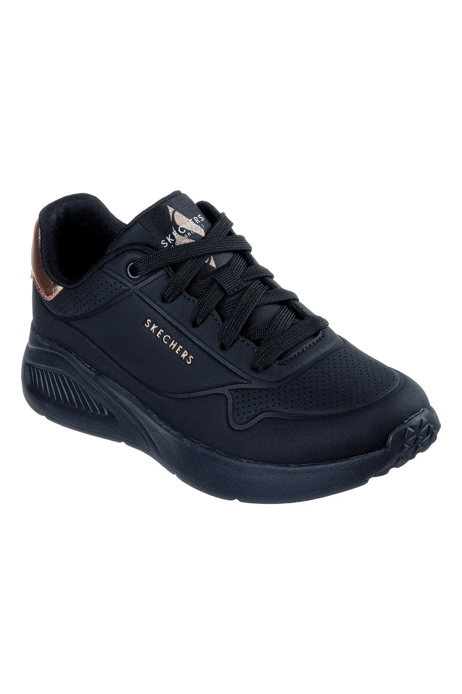 Skechers scarpa sneakers da donna Uno Lite Shimmer Along 177291/BBK nera