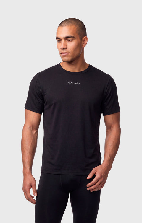 Champion t-shirt traspirante multisport da uomo 222655-KK001 nero