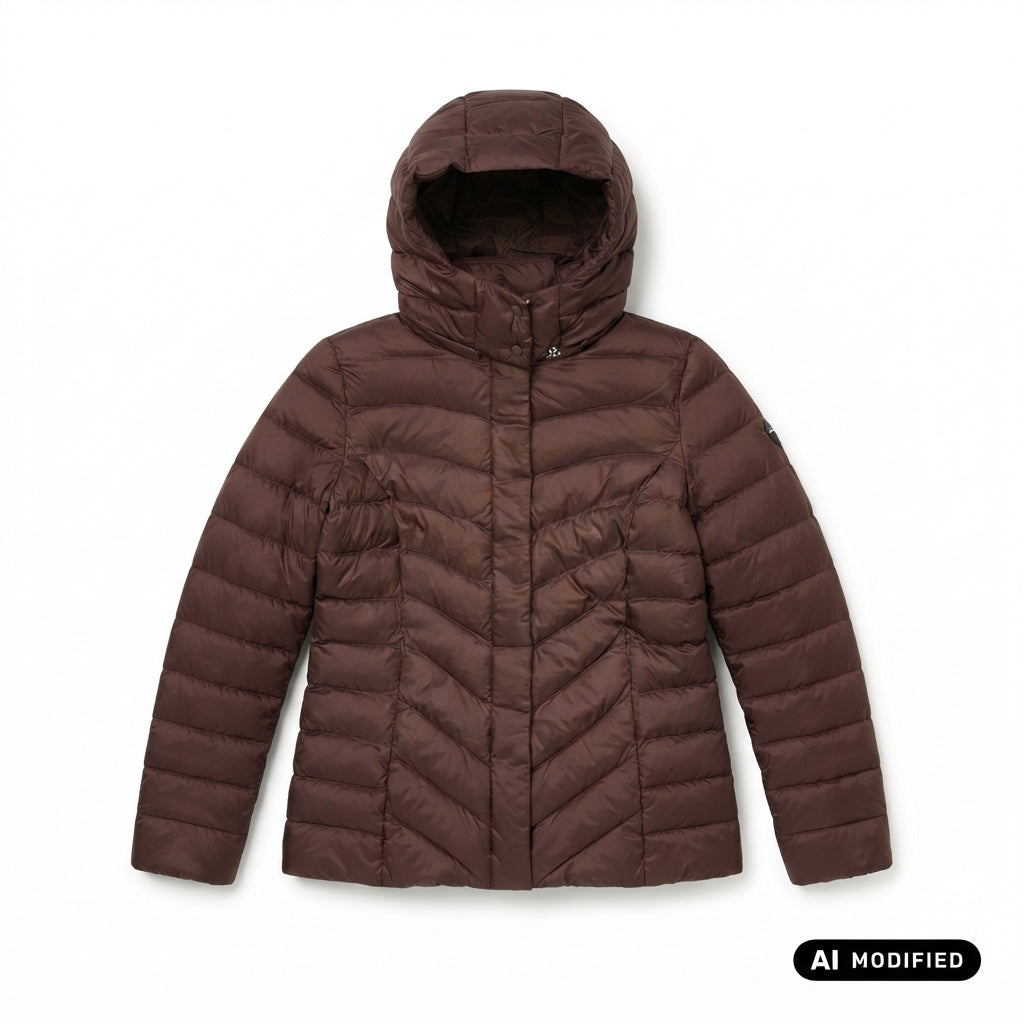 EA7 Armani giubbotto da donna con cappuccio 7W001502 AF16413 U6068 cioccolato
