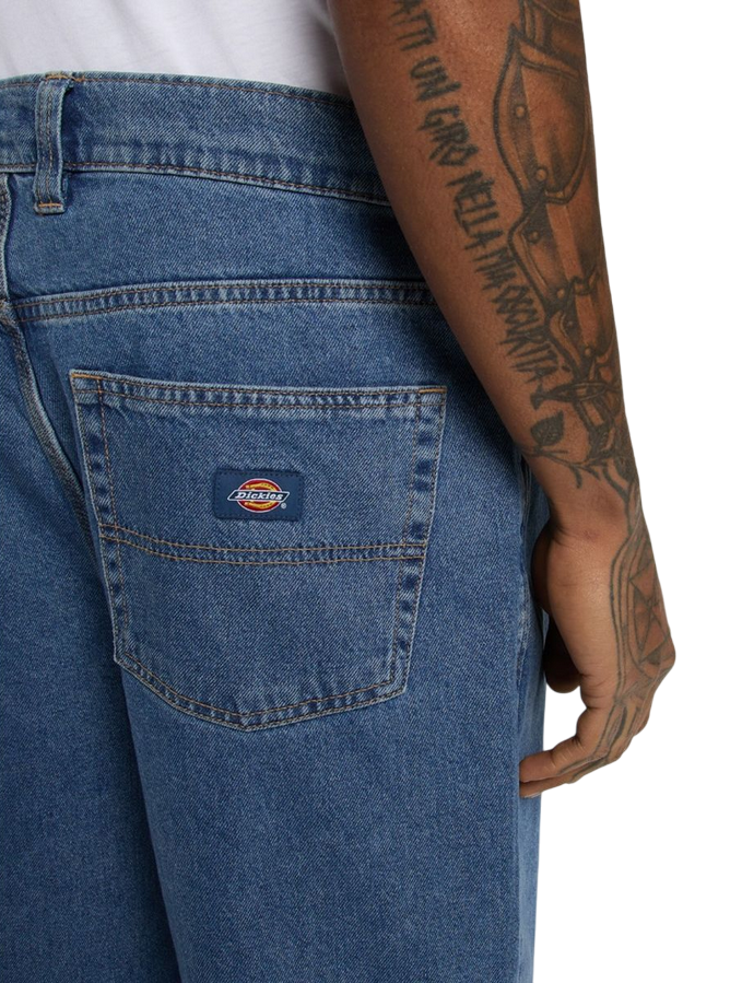 Dettaglio tasche e cuciture jeans Dickies Thomasville uomo blu classico qualità premium