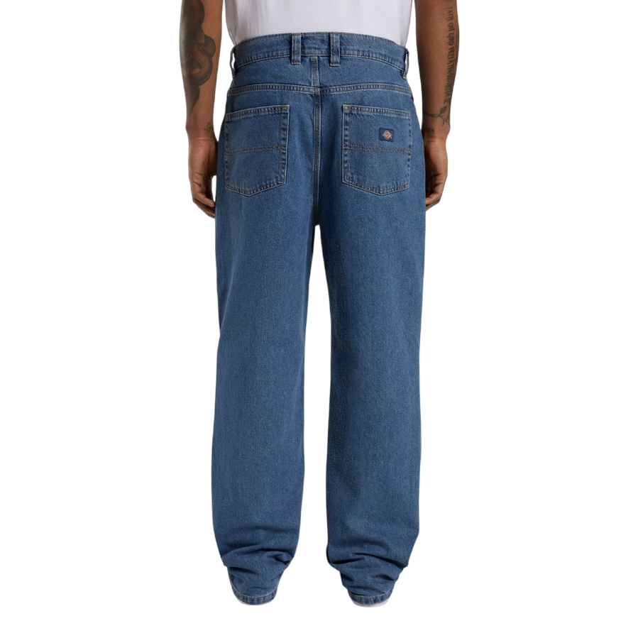 Retro jeans Dickies uomo Thomasville in denim blu classico con etichetta workwear autentica