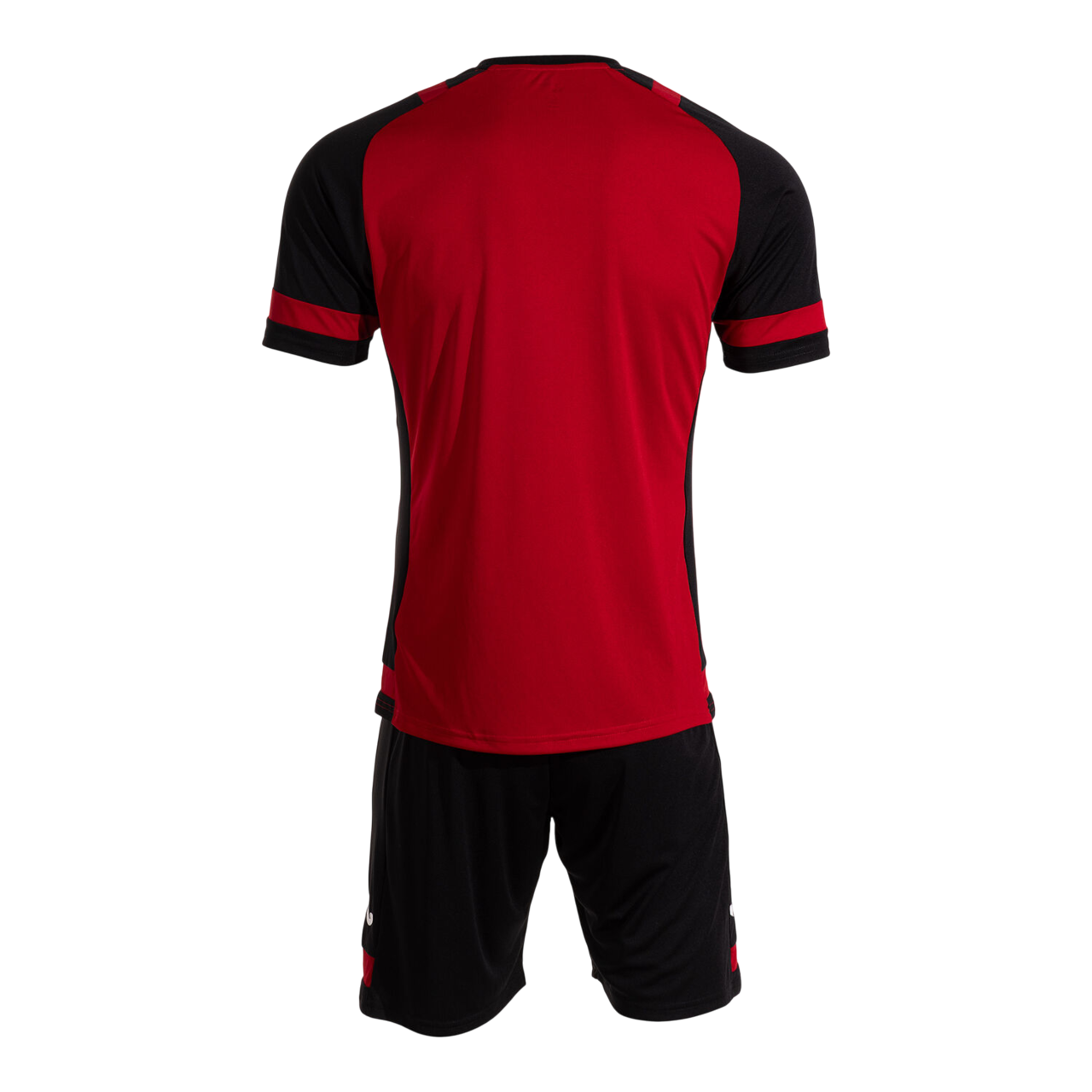 Completo sportivo Joma Lider Set uomo #104285.601 rosso-nero, t-shirt con collo rotondo e pantaloncino coordinato, pannelli in mesh traspirante
