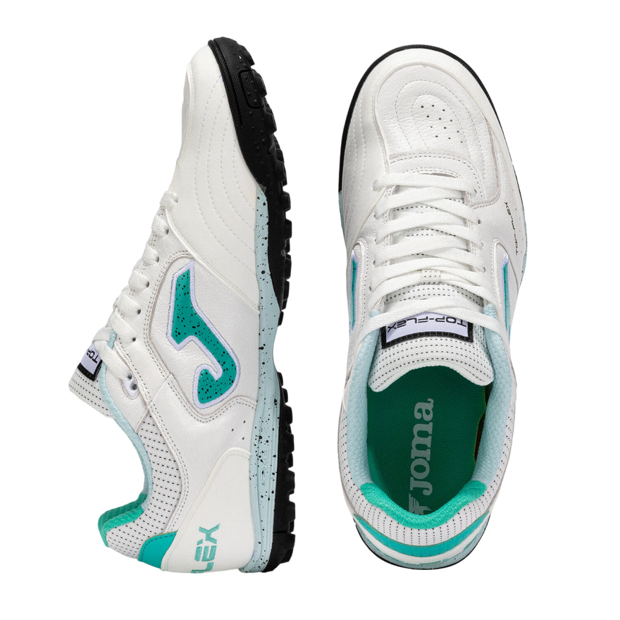 Joma – Scarpe Calcio Top Flex 25 Turf Bianco Turchese TOPW2502TF | Prestazioni Turf, Comfort e Flessibilità - alto