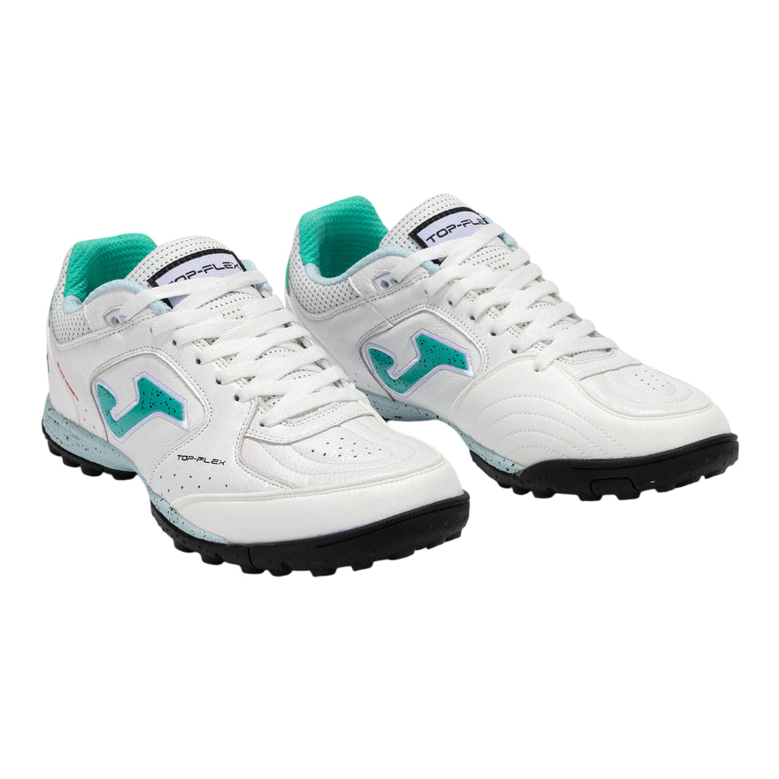 Joma – Scarpe Calcio Top Flex 25 Turf Bianco Turchese TOPW2502TF | Prestazioni Turf, Comfort e Flessibilità - laterale