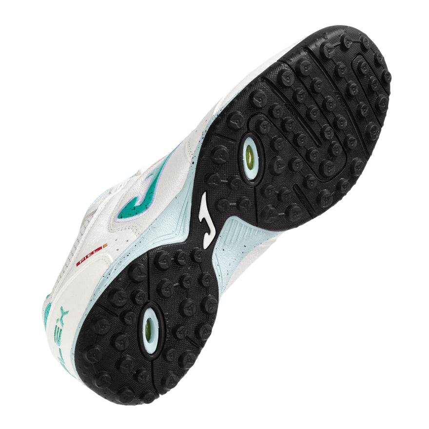 Joma – Scarpe Calcio Top Flex 25 Turf Bianco Turchese TOPW2502TF | Prestazioni Turf, Comfort e Flessibilità - suola