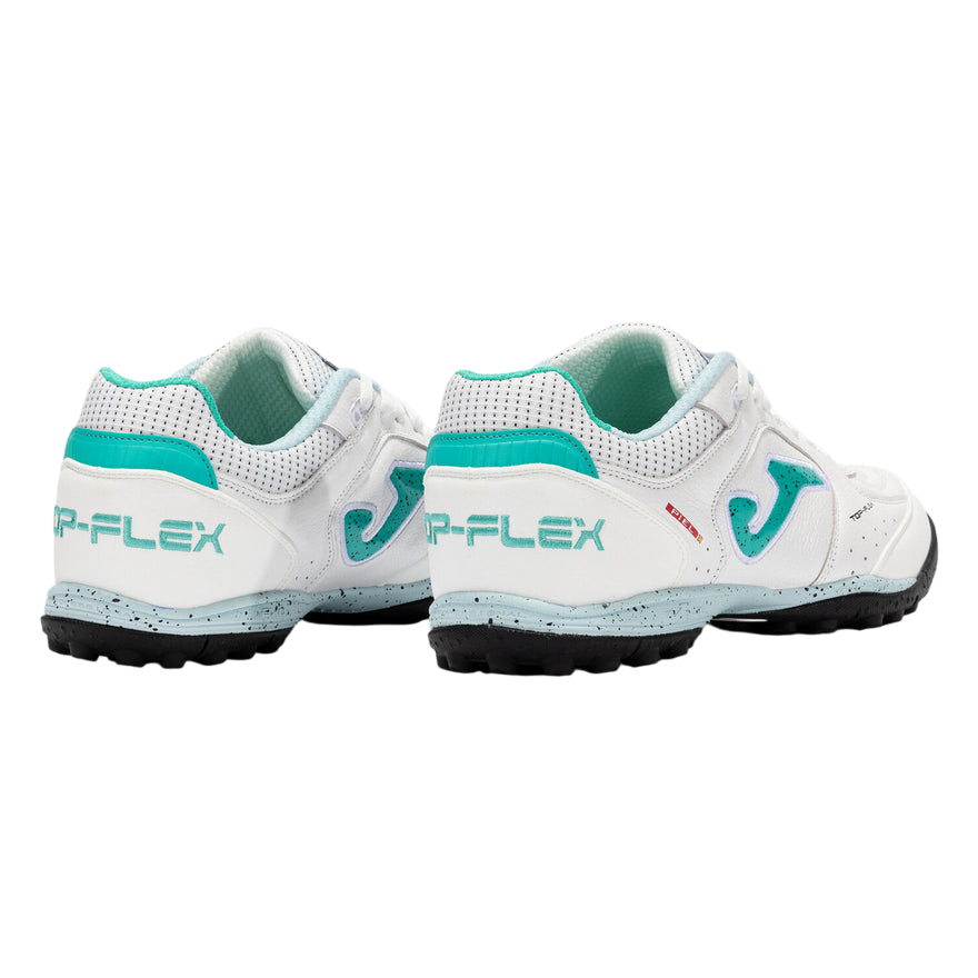 Joma – Scarpe Calcio Top Flex 25 Turf Bianco Turchese TOPW2502TF | Prestazioni Turf, Comfort e Flessibilità - tallone