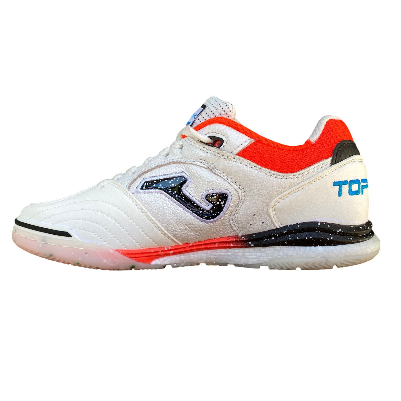 Scarpe da calcetto indoor Joma Top Flex Rebound 2532 bianche per uomo, vista laterale interna