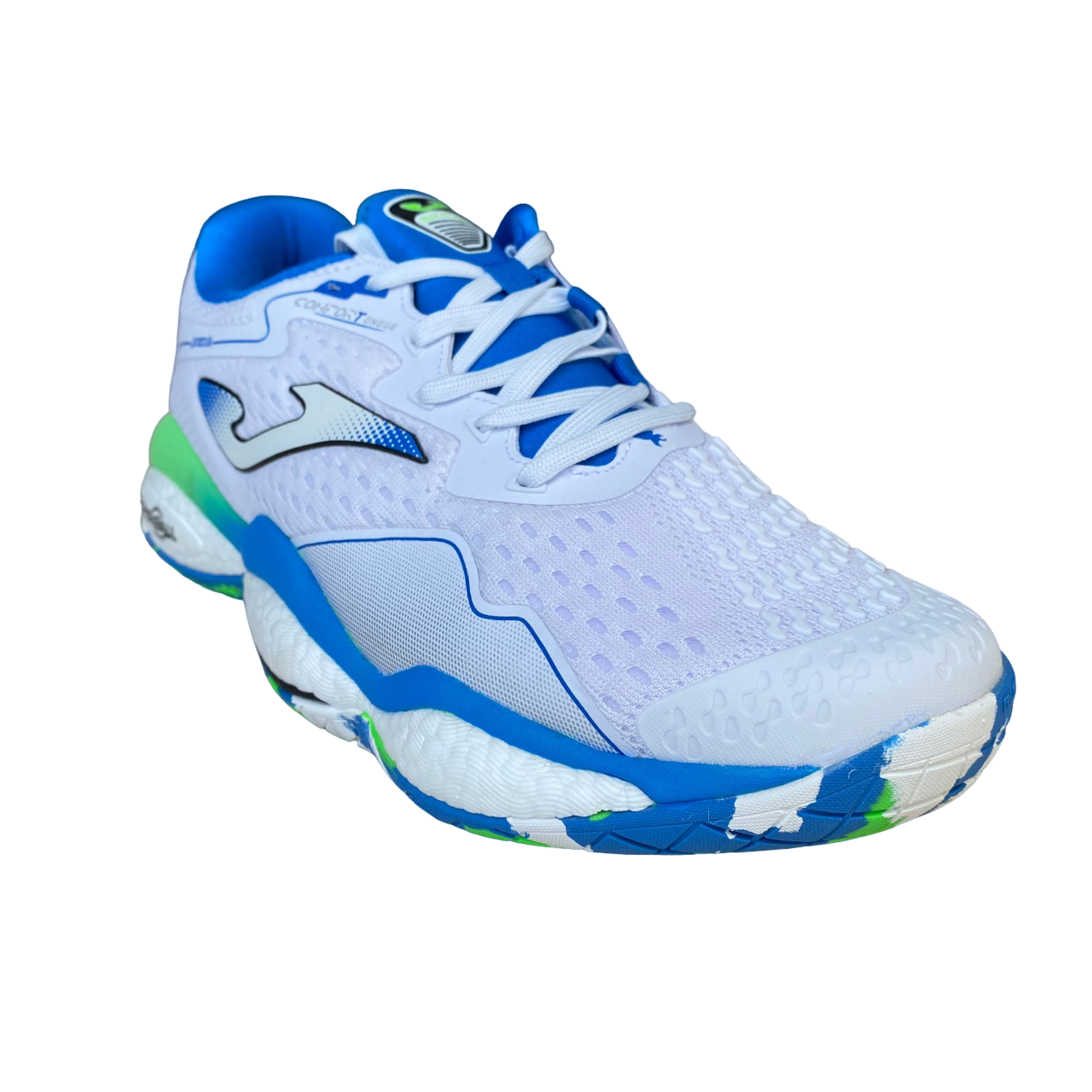  Joma scarpa da Tennis Padel da uomo Break Men 2302 bianco-azzurro laterale