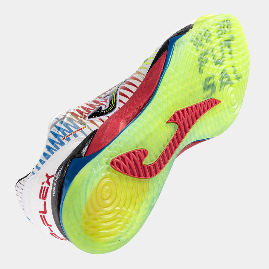 Joma scarpa da calcetto indoor Top Flex Plus76 TOUW2576IN bianco-giallo