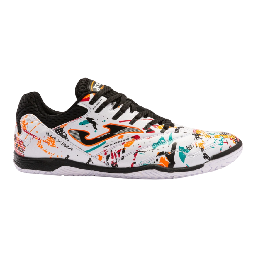 Joma scarpa da calcetto indoor da uomo Maxima 2332 bianco-arancio-rosso - Laterale esterno