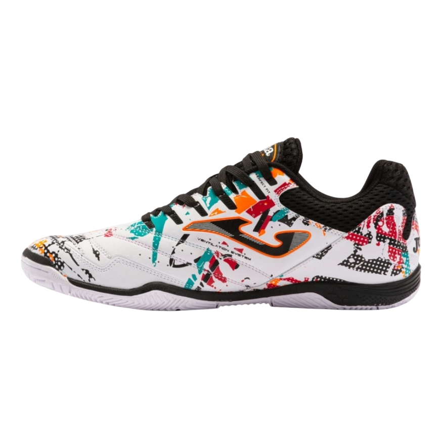 Joma scarpa da calcetto indoor da uomo Maxima 2332 bianco-arancio-rosso - Laterale interno