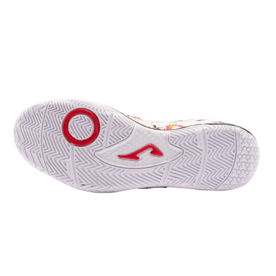 Joma scarpa da calcetto indoor da uomo Maxima 2332 bianco-arancio-rosso - Suola