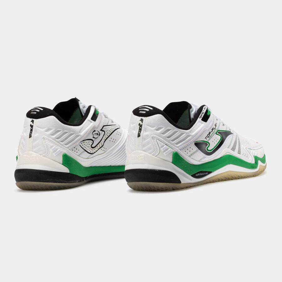 Joma scarpa da calcetto indoor da uomo Top Flex Ultimate 2502 TFUW2502IN bianco-verde