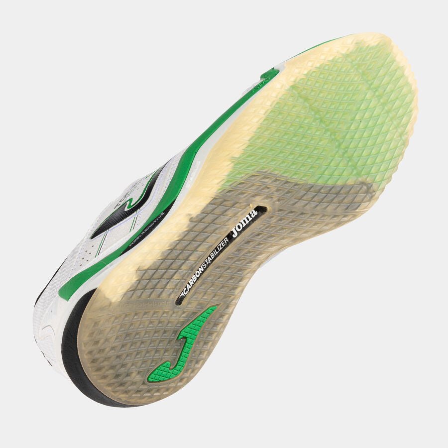 Joma scarpa da calcetto indoor da uomo Top Flex Ultimate 2502 TFUW2502IN bianco-verde
