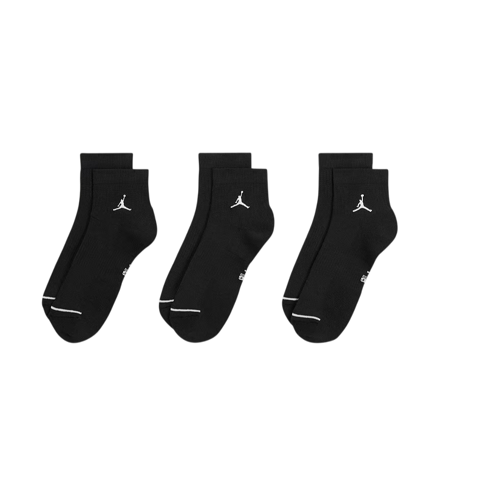 Jordan calze alla caviglia Everyday DX9655-010 nero, confezione da 3 paia, massimo sostegno