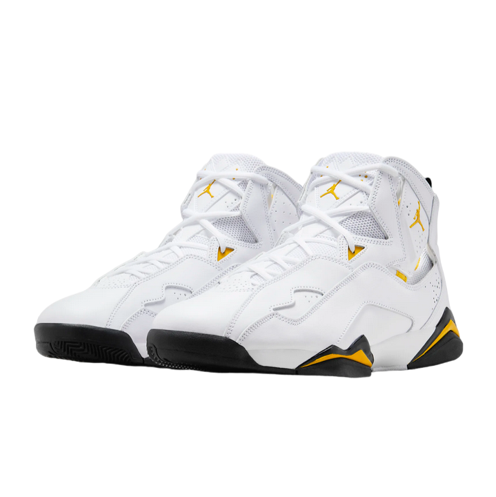 Jordan scarpa sneakers da pallacanestro True Flight 342964-107 bianco-giallo ocra-nero