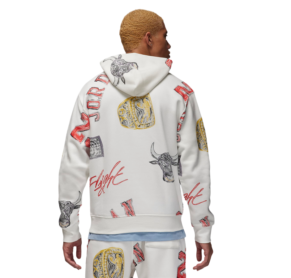 Jordan felpa con cappuccio da uomo Brooklyn FN4545-133 bianco particolare dietro